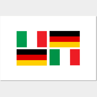 Germany and Italy Flag x2 Posters and Art